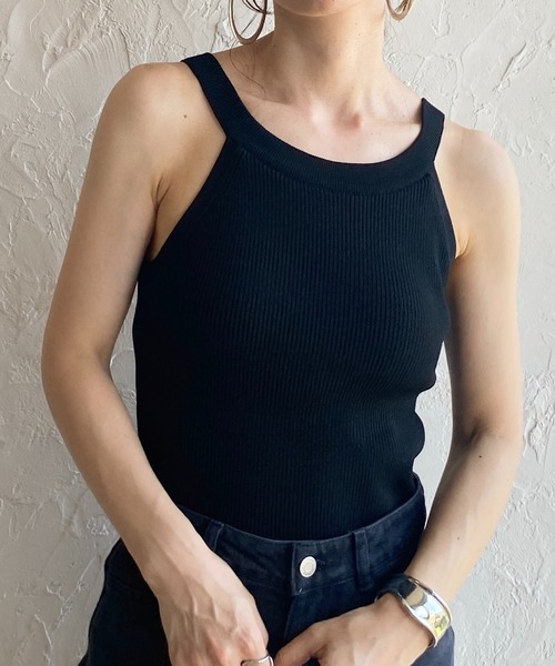She's Closet(シーズクローゼット)の「カップ付きリブアメスリタンクトップインナートップス(タンクトップ・レディース・ブラック/ブルー/グリーン/アイボリー・FREE)」の3枚目の写真