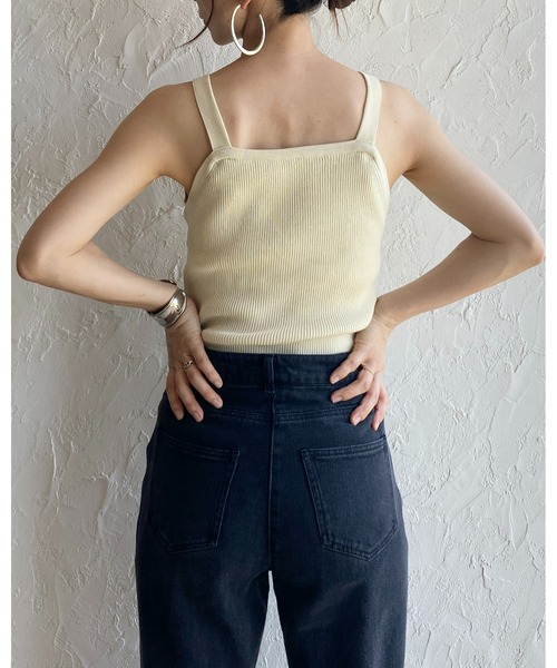 She's Closet(シーズクローゼット)の「カップ付きリブアメスリタンクトップインナートップス(タンクトップ・レディース・ブラック/ブルー/グリーン/アイボリー・FREE)」の6枚目の写真