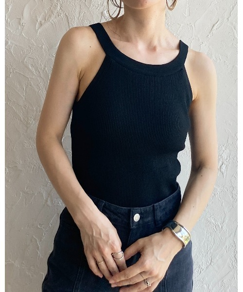 She's Closet(シーズクローゼット)の「カップ付きリブアメスリタンクトップインナートップス(タンクトップ・レディース・ブラック/ブルー/グリーン/アイボリー・FREE)」の10枚目の写真