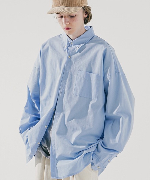 WV PROJECT(ダブリューブイプロジェクト)の「【WV PROJECT/ダブリューブイプロジェクト】The overfit cotton shirts / ビッグシルエットボタンダウンシャツ(シャツ/ブラウス・レディース・スカイブルー/アイボリー/ベージュ/ネイビー/ブルー系1・MEDIUM/X-LARGE/LARGE)」の4枚目の写真