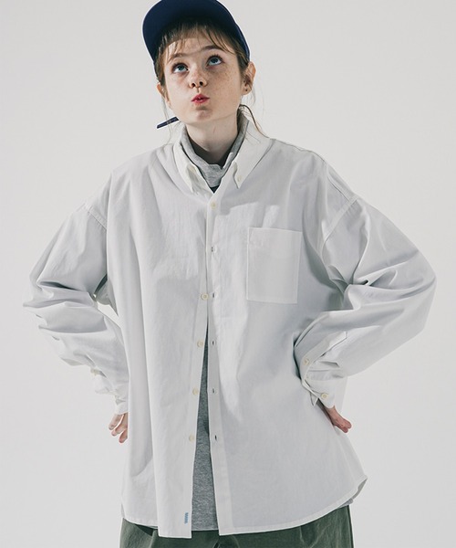 WV PROJECT(ダブリューブイプロジェクト)の「【WV PROJECT/ダブリューブイプロジェクト】The overfit cotton shirts / ビッグシルエットボタンダウンシャツ(シャツ/ブラウス・レディース・スカイブルー/アイボリー/ベージュ/ネイビー/ブルー系1・MEDIUM/X-LARGE/LARGE)」の6枚目の写真