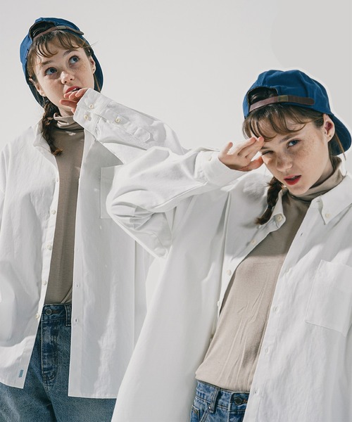 WV PROJECT(ダブリューブイプロジェクト)の「【WV PROJECT/ダブリューブイプロジェクト】The overfit cotton shirts / ビッグシルエットボタンダウンシャツ(シャツ/ブラウス・レディース・スカイブルー/アイボリー/ベージュ/ネイビー/ブルー系1・MEDIUM/X-LARGE/LARGE)」の7枚目の写真