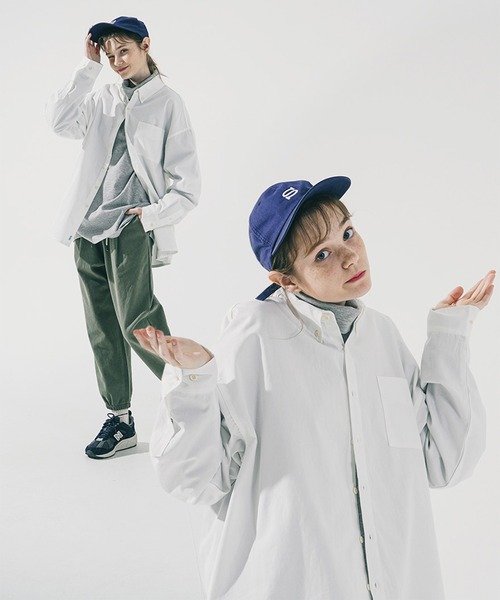 WV PROJECT(ダブリューブイプロジェクト)の「【WV PROJECT/ダブリューブイプロジェクト】The overfit cotton shirts / ビッグシルエットボタンダウンシャツ(シャツ/ブラウス・レディース・スカイブルー/アイボリー/ベージュ/ネイビー/ブルー系1・MEDIUM/X-LARGE/LARGE)」の9枚目の写真