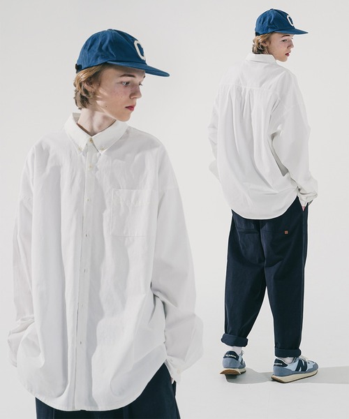 WV PROJECT(ダブリューブイプロジェクト)の「【WV PROJECT/ダブリューブイプロジェクト】The overfit cotton shirts / ビッグシルエットボタンダウンシャツ(シャツ/ブラウス・レディース・スカイブルー/アイボリー/ベージュ/ネイビー/ブルー系1・MEDIUM/X-LARGE/LARGE)」の10枚目の写真