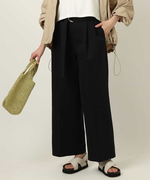 a.v.v（アーヴェヴェ）の「ハイウエストチノワイドパンツ（チノパンツ・レディース・ベージュ/ブラック・38/34/36/42/40）」の2枚目の写真