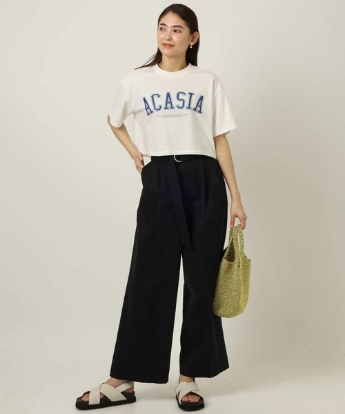 a.v.v（アーヴェヴェ）の「ハイウエストチノワイドパンツ（チノパンツ・レディース・ベージュ/ブラック・38/34/36/42/40）」の5枚目の写真