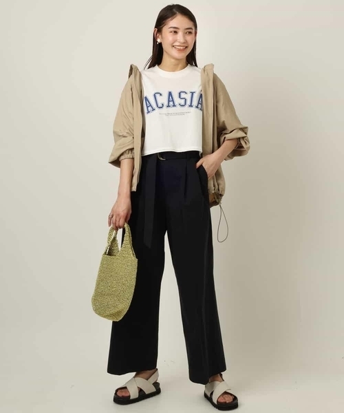 a.v.v（アーヴェヴェ）の「ハイウエストチノワイドパンツ（チノパンツ・レディース・ベージュ/ブラック・38/34/36/42/40）」の7枚目の写真