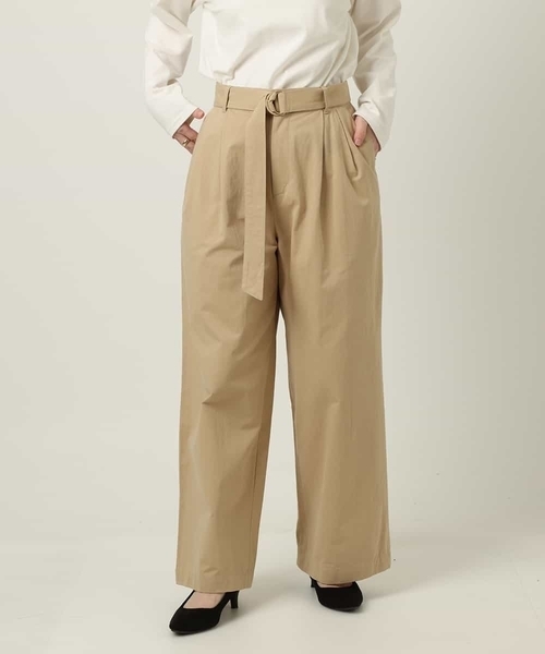 a.v.v（アーヴェヴェ）の「ハイウエストチノワイドパンツ（チノパンツ・レディース・ベージュ/ブラック・38/34/36/42/40）」の8枚目の写真