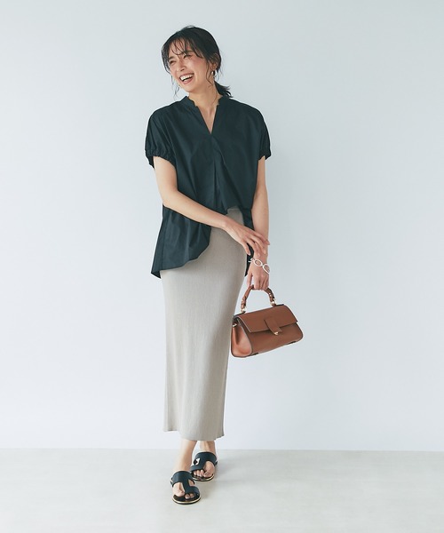 RIVE DROITE（リヴドロワ）の「コットンギャザースリーブブラウス（シャツ/ブラウス・レディース・オレンジ/オフホワイト/ブラック・FREE）」の19枚目の写真