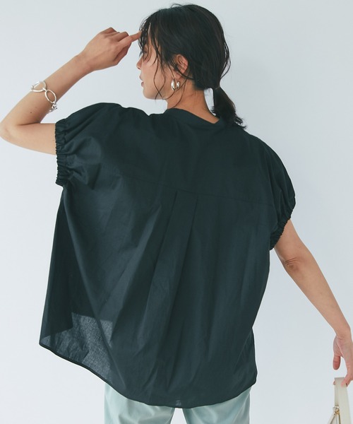 RIVE DROITE（リヴドロワ）の「コットンギャザースリーブブラウス（シャツ/ブラウス・レディース・オレンジ/オフホワイト/ブラック・FREE）」の9枚目の写真