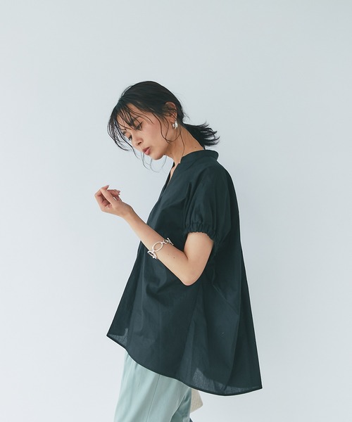 RIVE DROITE（リヴドロワ）の「コットンギャザースリーブブラウス（シャツ/ブラウス・レディース・オレンジ/オフホワイト/ブラック・FREE）」の8枚目の写真