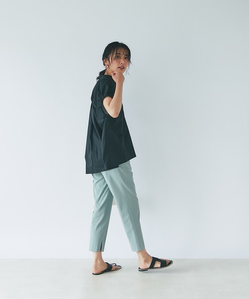 RIVE DROITE（リヴドロワ）の「コットンギャザースリーブブラウス（シャツ/ブラウス・レディース・オレンジ/オフホワイト/ブラック・FREE）」の14枚目の写真