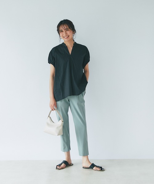 RIVE DROITE（リヴドロワ）の「コットンギャザースリーブブラウス（シャツ/ブラウス・レディース・オレンジ/オフホワイト/ブラック・FREE）」の13枚目の写真