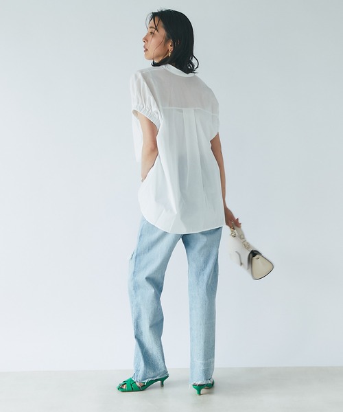 RIVE DROITE（リヴドロワ）の「コットンギャザースリーブブラウス（シャツ/ブラウス・レディース・オレンジ/オフホワイト/ブラック・FREE）」の12枚目の写真