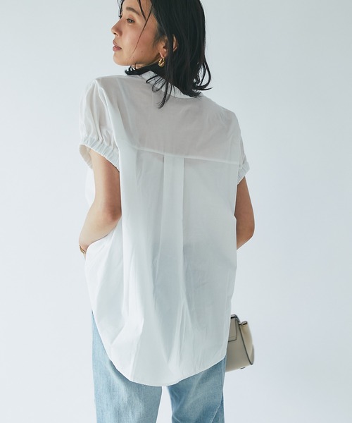 RIVE DROITE（リヴドロワ）の「コットンギャザースリーブブラウス（シャツ/ブラウス・レディース・オレンジ/オフホワイト/ブラック・FREE）」の6枚目の写真