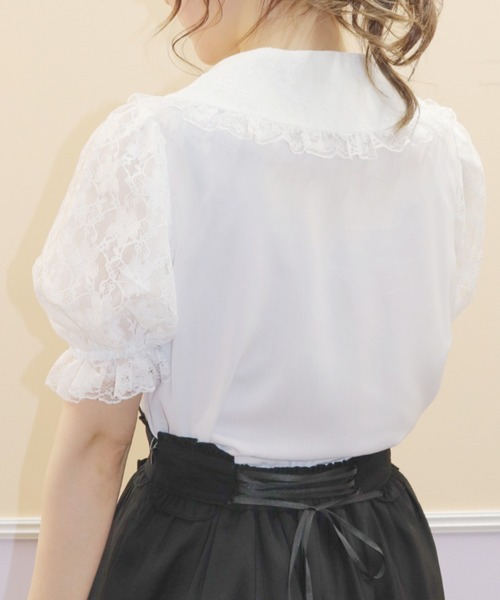 Secret Honey（シークレットハニー）の「レース袖フリル半袖ブラウス（シャツ/ブラウス・レディース・オフホワイト/ホワイト系その他・MEDIUM）」の5枚目の写真