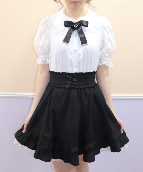 Secret Honey（シークレットハニー）の「レース袖フリル半袖ブラウス（シャツ/ブラウス・レディース・オフホワイト/ホワイト系その他・MEDIUM）」の4枚目の写真