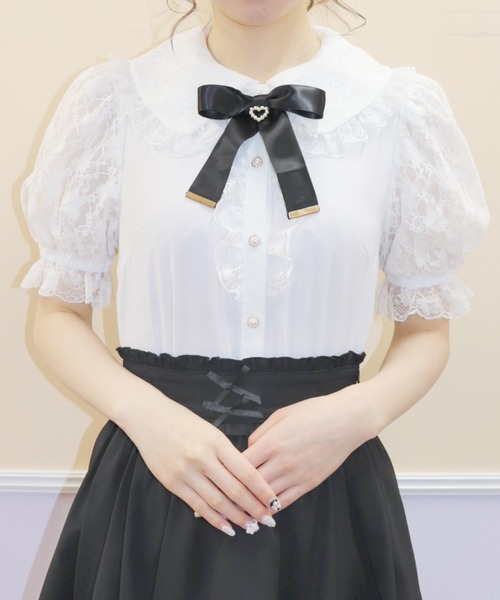 Secret Honey（シークレットハニー）の「レース袖フリル半袖ブラウス（シャツ/ブラウス・レディース・オフホワイト/ホワイト系その他・MEDIUM）」の17枚目の写真