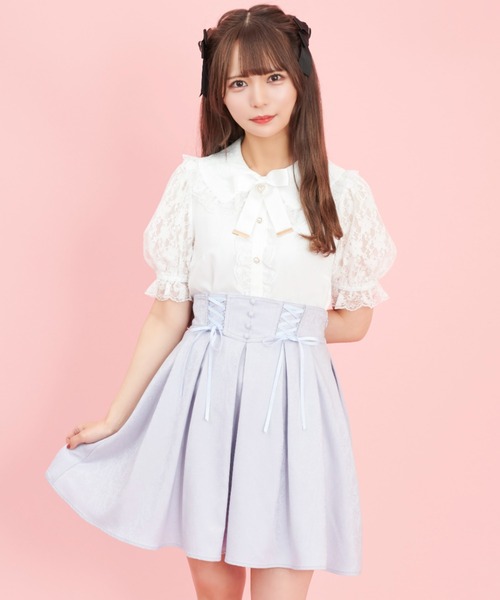 Secret Honey（シークレットハニー）の「レース袖フリル半袖ブラウス（シャツ/ブラウス・レディース・オフホワイト/ホワイト系その他・MEDIUM）」の10枚目の写真