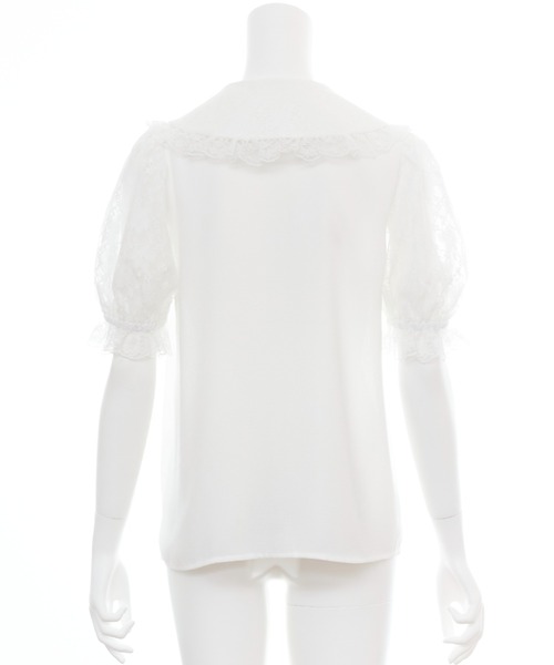 Secret Honey（シークレットハニー）の「レース袖フリル半袖ブラウス（シャツ/ブラウス・レディース・オフホワイト/ホワイト系その他・MEDIUM）」の15枚目の写真