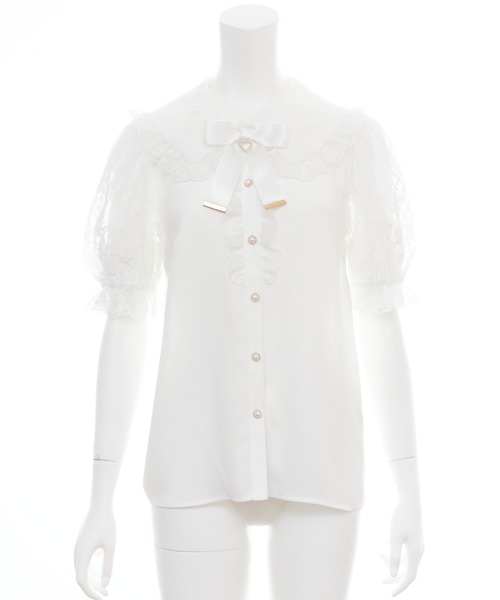 Secret Honey（シークレットハニー）の「レース袖フリル半袖ブラウス（シャツ/ブラウス・レディース・オフホワイト/ホワイト系その他・MEDIUM）」の12枚目の写真