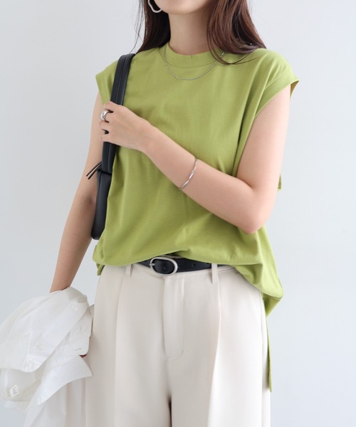 OMMO ノースリーブ　トップス　新品　未使用　フリーサイズ セール】オーバーサイズロング丈ノースリーブトップス（Tシャツ