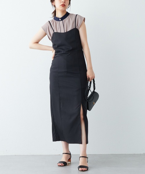 natural couture(ナチュラルクチュール)の「WEB限定カラー有り/シンプルだけど上品に決まる バイカラーデザインフレンチスリーブブラウス(シャツ/ブラウス・レディース・アイボリー/ブラック/ベージュ/ブルー/オレンジ/ドット・FREE)」の17枚目の写真