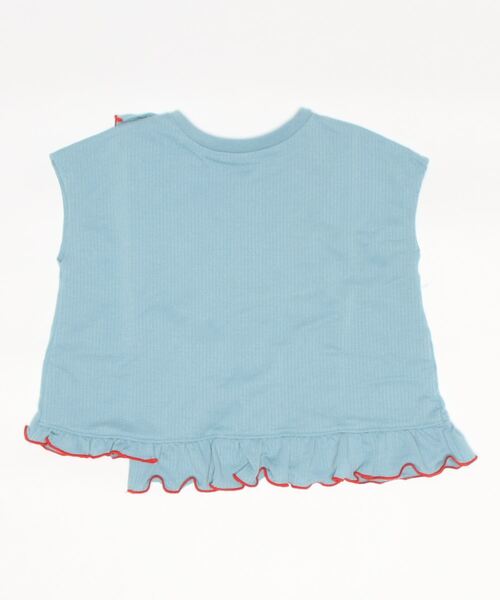CALMIA（カルミア）の「アシンメトリーフリルカットソー（90～150cm）（Tシャツ/カットソー・キッズ・ライトブルー/オレンジ/オフホワイト・90/100/110/120/130/140/150）」の4枚目の写真