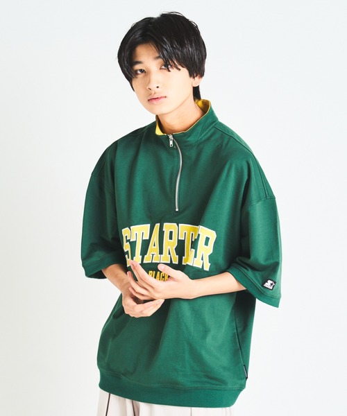 STARTER（スターター）の「JE-STARTER.ハーフZIPプルオーバー（Tシャツ/カットソー・メンズ・ホワイト/ブラック/グリーン・M/L）」の3枚目の写真