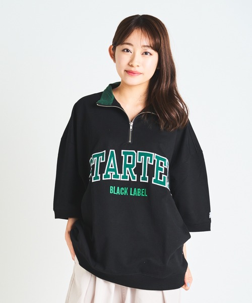 STARTER（スターター）の「JE-STARTER.ハーフZIPプルオーバー（Tシャツ/カットソー・メンズ・ホワイト/ブラック/グリーン・M/L）」の2枚目の写真