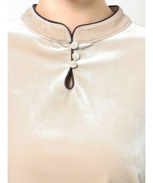 dazzlin（ダズリン）の「ベロアフリルショートトップス（Tシャツ/カットソー・レディース・ブラック/ベージュ/パープル/ブルー/グリーン・FREE）」の11枚目の写真