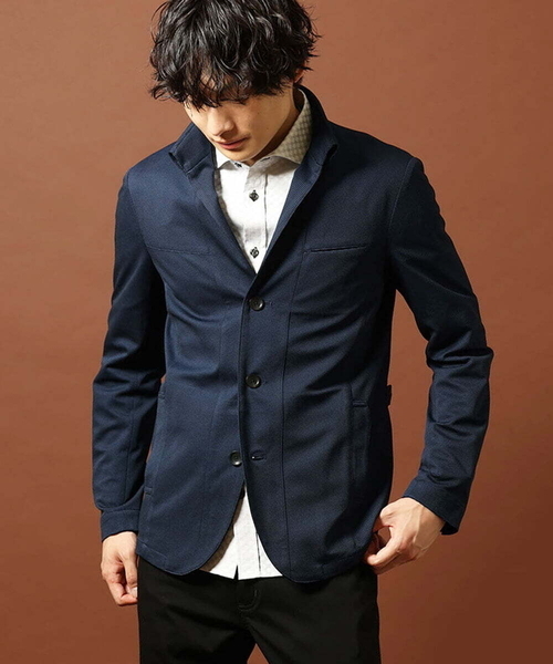 MK MICHEL KLEIN HOMME (エムケーミッシェルクランオム)の「チドリ柄コンバーチブルジャケット(テーラードジャケット・メンズ・グレー/ネイビー・MEDIUM/LARGE/X-LARGE)」の3枚目の写真