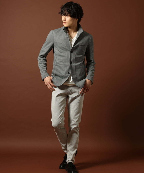 MK MICHEL KLEIN HOMME (エムケーミッシェルクランオム)の「チドリ柄コンバーチブルジャケット(テーラードジャケット・メンズ・グレー/ネイビー・MEDIUM/LARGE/X-LARGE)」の8枚目の写真