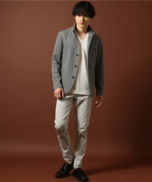 MK MICHEL KLEIN HOMME (エムケーミッシェルクランオム)の「チドリ柄コンバーチブルジャケット(テーラードジャケット・メンズ・グレー/ネイビー・MEDIUM/LARGE/X-LARGE)」の10枚目の写真