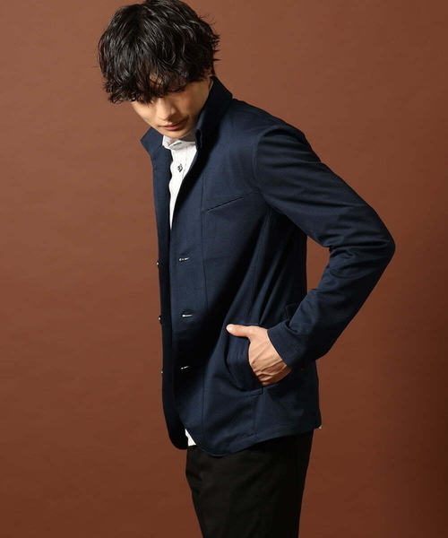 MK MICHEL KLEIN HOMME (エムケーミッシェルクランオム)の「チドリ柄コンバーチブルジャケット(テーラードジャケット・メンズ・グレー/ネイビー・MEDIUM/LARGE/X-LARGE)」の1枚目の写真