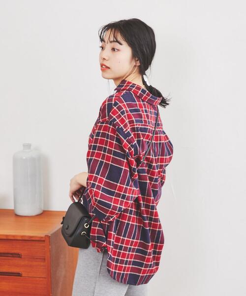 coen（コーエン）の「THE ALASKAN(アラスカン）別注ボリュームスリーブネルシャツ（シャツ/ブラウス・レディース・ブラウン/ワイン/オレンジ・L/M）」の9枚目の写真