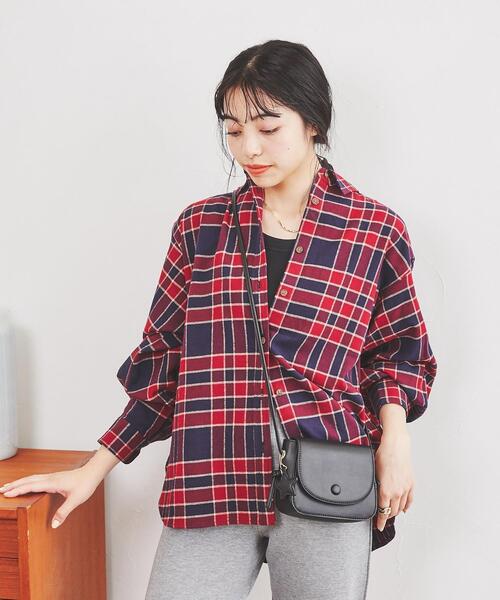 coen（コーエン）の「THE ALASKAN(アラスカン）別注ボリュームスリーブネルシャツ（シャツ/ブラウス・レディース・ブラウン/ワイン/オレンジ・L/M）」の19枚目の写真