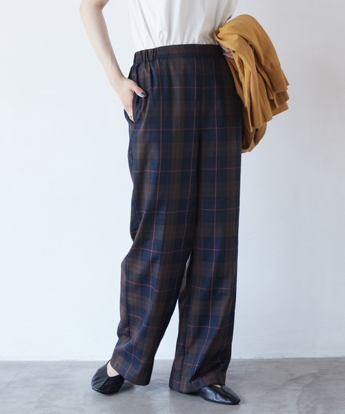 AMERICAN HOLIC（アメリカンホリック）の「美・美・美ストレートCheckパンツ（その他パンツ・レディース・グレー系その他3/ブラウン系その他4・L/S/XS/M）」の2枚目の写真