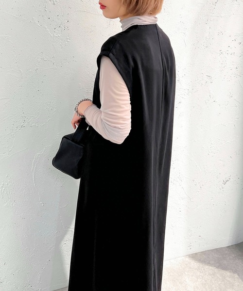 apres jour mignon（アプレジュールミニョン）の「ジップ付きワンピース【ZOZOTOWN限定アイテム】（ワンピース・レディース・ダークブラウン/カーキ/ブラック・X-LARGE/フリー）」の6枚目の写真