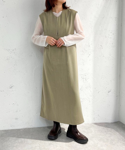 apres jour mignon（アプレジュールミニョン）の「ジップ付きワンピース【ZOZOTOWN限定アイテム】（ワンピース・レディース・ダークブラウン/カーキ/ブラック・X-LARGE/フリー）」の20枚目の写真