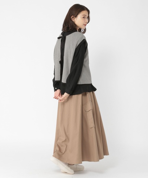 ニットベスト×スカート　おかよ 透かし編みニットベストコーデ / toshico. / ROPÉ PICNIC ｜J'aDoRe