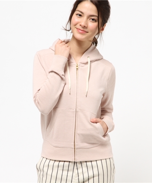 earth music&ecology（アースミュージックアンドエコロジー）の「【パーカーパーカー！】軽量パーカーカラフル（パーカー・レディース・ライトグレー/ブルー/ネイビー/イエロー/ピンク/アイボリー・MEDIUM/SMALL）」の6枚目の写真