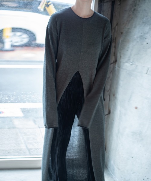 k3&co.（ケイスリーアンドコー）の「KNIT OP（ワンピース・レディース・ベージュ/ダークグレー/オリーブ・ONE SIZE）」の5枚目の写真