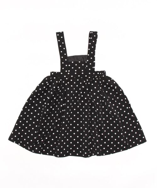 coca（coca）（コカ）の「キッズ ドット柄 プリーツ ジャンパースカート（ジャンパースカート・キッズ・ブラック・100/110/120/130）」の2枚目の写真