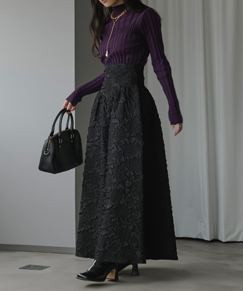 Ezick（エジック）の「イレリブハイネックカラーニット（ニット/セーター・レディース・ブラック/モカ/パープル/ピンク/ブラウン系/ブルー系/ネイビー系・FREE）」の21枚目の写真