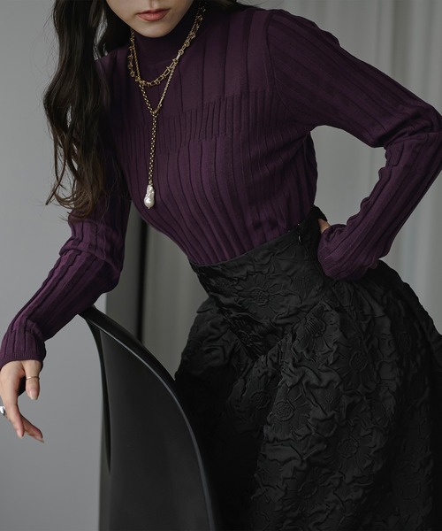 Ezick（エジック）の「イレリブハイネックカラーニット（ニット/セーター・レディース・ブラック/モカ/パープル/ピンク/ブラウン系/ブルー系/ネイビー系・FREE）」の18枚目の写真