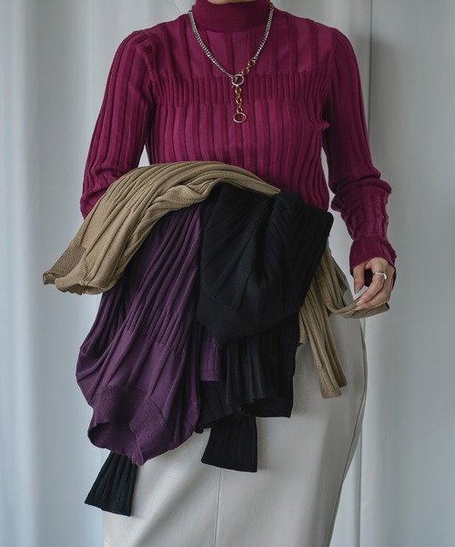 Ezick（エジック）の「イレリブハイネックカラーニット（ニット/セーター・レディース・ブラック/モカ/パープル/ピンク/ブラウン系/ブルー系/ネイビー系・FREE）」の16枚目の写真