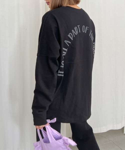 Vicente（ヴィセンテ）の「Back print long tee（Tシャツ/カットソー・レディース・ホワイト/ブラック/ブラウン・FREE）」の3枚目の写真