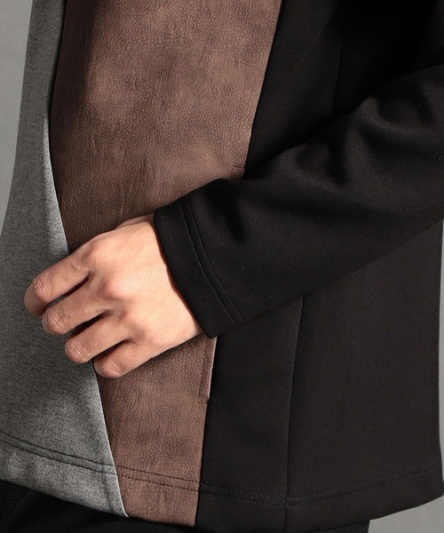 HIDEAWAYS NICOLE（ハイダウェイニコル）の「異素材コンビプルオーバーパーカ（パーカー・メンズ・ブラック/グレー/その他/オフホワイト・MEDIUM/LARGE/X-LARGE）」の8枚目の写真