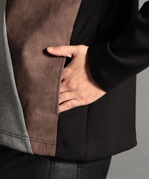 HIDEAWAYS NICOLE（ハイダウェイニコル）の「異素材コンビプルオーバーパーカ（パーカー・メンズ・ブラック/グレー/その他/オフホワイト・MEDIUM/LARGE/X-LARGE）」の15枚目の写真